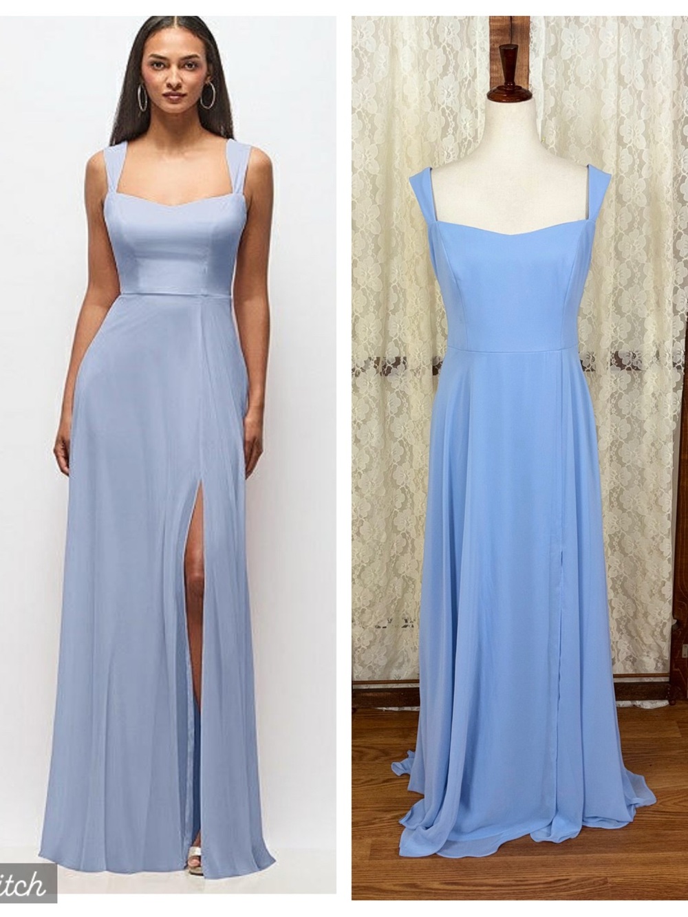 Pretty New After Six Sky Blue Chiffon Gown